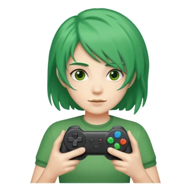 colored green hair gamer game pad controller sticker