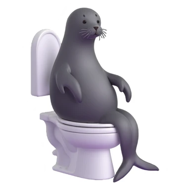 seal sitting on a toilet sticker