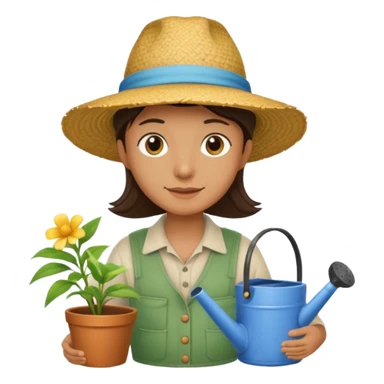 gardener holding watering pot sticker