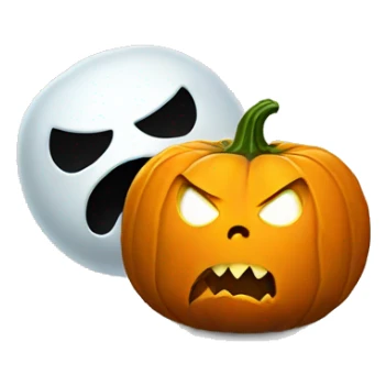 Pumpkin yelling at ghost  sticker