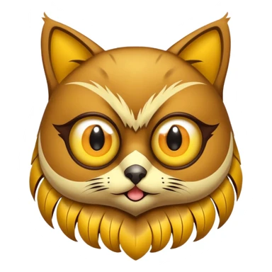 Buho gato defradado de amarillo y marron sticker