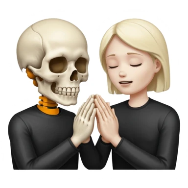 Skull face joining hands sticker