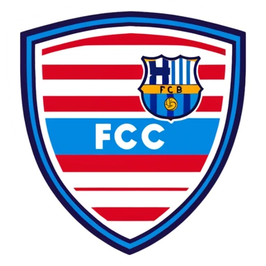 FC Barcelona logo, shield with blue and red stripes, football club emblem sticker