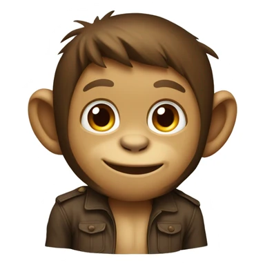 A monkey with a level of a children sticker