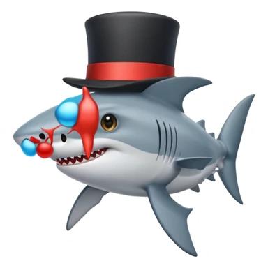 Shark with a top hat sticker