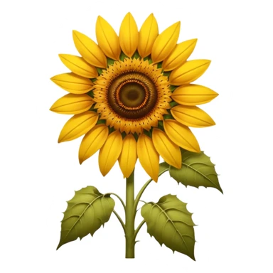 sunflower emoji with some petals wilting and drooping, showing signs of fading and decay, still recognizable as sunflower sticker