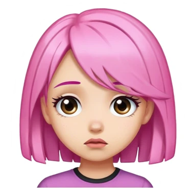 Girl with black and pink hair embarrassed  sticker