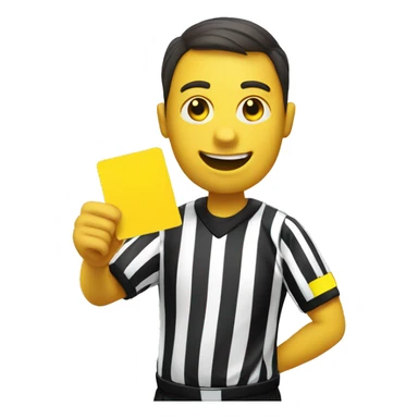 smiley referee showing yellow card sticker