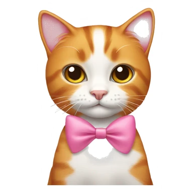 ginger cat with a pink bow  sticker