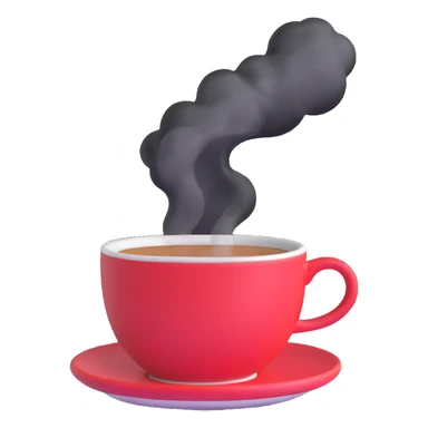 coffee cup with steam rising sticker