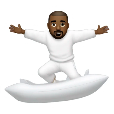kanye west floating in the air wearing all white ￼ sticker