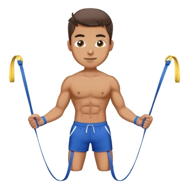 fit man with blue shorts resistance bands exercises sticker