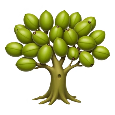 Una rama alargada de olivo con varias aceitunas verdes sticker