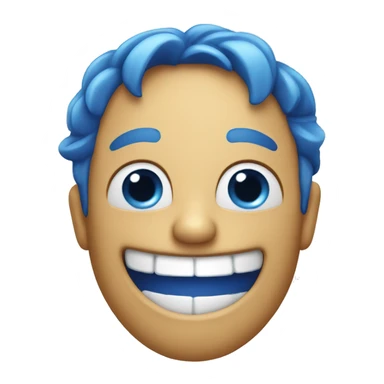 a blue face that’s laughing sticker