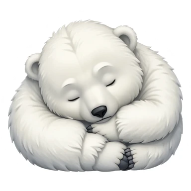baby polar bear curled up asleep sticker