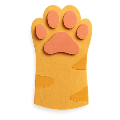 cat paw, layered paper look sticker