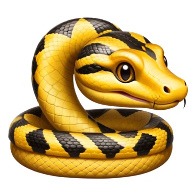 cinematic-cute-anaconda-portrait-emoji,-head-tilted-playfully-and-inquisitively,-with-a-sleek,-shimmering-body-adorned-with-detailed-scale-sriped patterns-and-round,-sparkling-eyes-full-of-wonder,-simplified-yet-irresistibly-adorable-features sticker