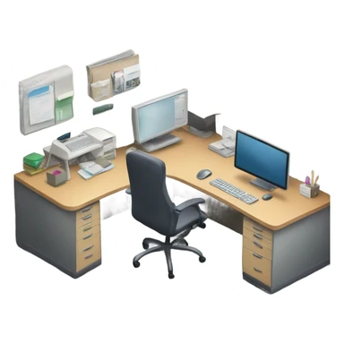 Office cubicle front view sticker