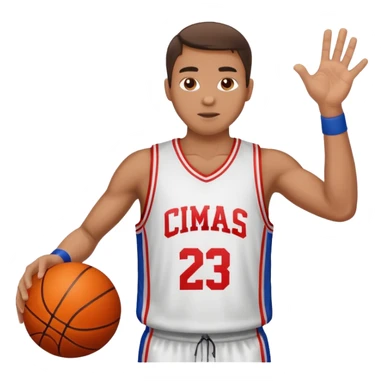 A man with a basketball, shooting it sticker