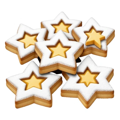 Linzer cookies with a star in the center sticker
