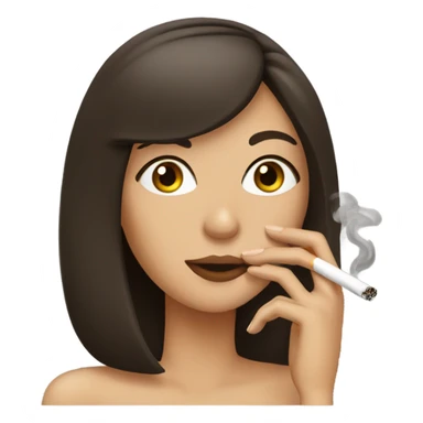 Brunette Model Smoking cigaretts sticker