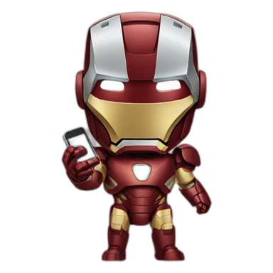 iron man holding a phone sticker