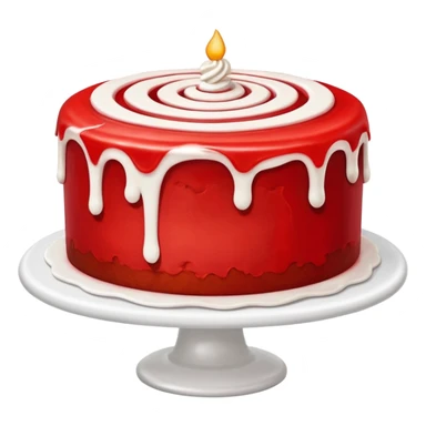 a red cake with a lot of red sauce sticker