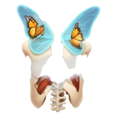 x-ray with butterflies in the stomach  sticker