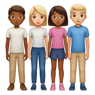 Seven boys and three girls standing together as a group sticker