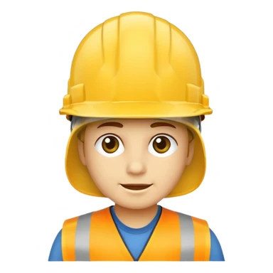 construction hat without guy, front facing transparent sticker