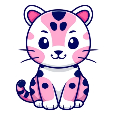 Pink leopard  sticker