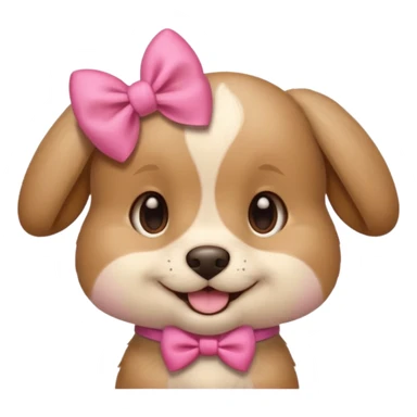 This puppy 🐶 with a pink bow, please in apple ios emoji stylem, just a head without body sticker