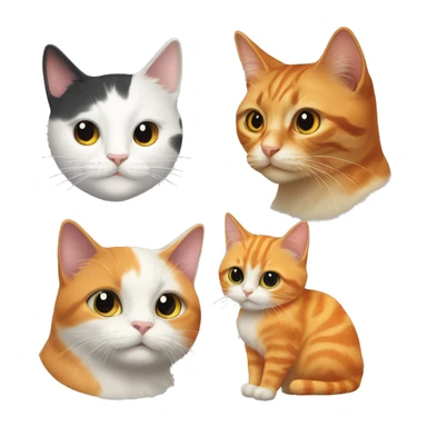a calico cat and an orange cat sticker