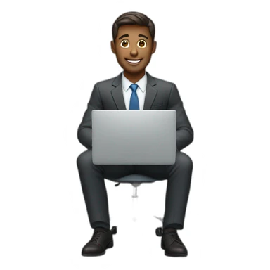 Business man on laptop sticker