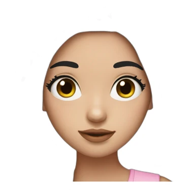 A girl with long black hair and eyelashes and pink cheeks  sticker