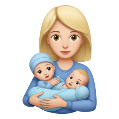 mother with one newborn baby sticker