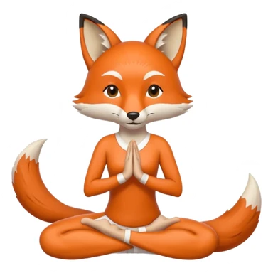 fox doing yoga sticker