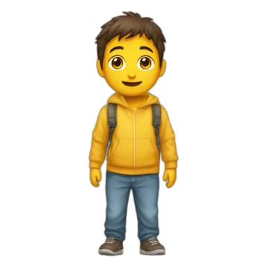 Un niño pálido y con sus brazos amarillos sticker