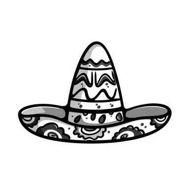 colorful mexican sombrero with decorative patterns sticker