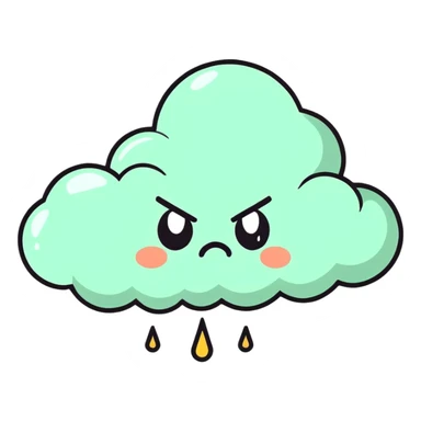 An angry fart cloud sticker