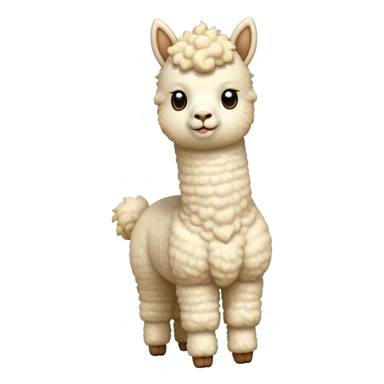 cinematic-[cream alpaca]-realistic-full-body-standing-emoji,-tail-flicking-lazily,-head-tilted-dramatically,-curly-[cream]-fur,-simplified-yet-realistic-focused-features,-highly-detailed,-glowing-with-an-almost-sarcastic-glow sticker