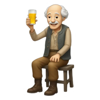 Old Drinking man sticker