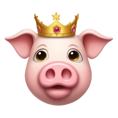Pig wearing a crown with a halo  sticker