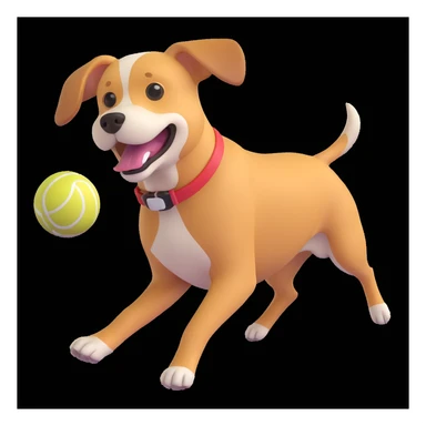 dog chasing ball in forrest, close up pose sticker