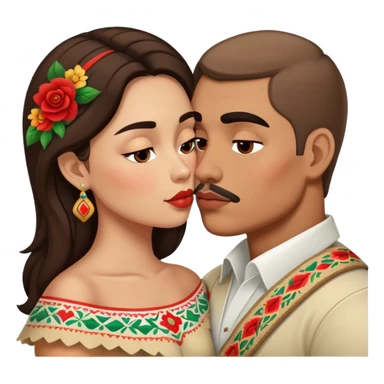 Russian and Mexican couple kissing sticker