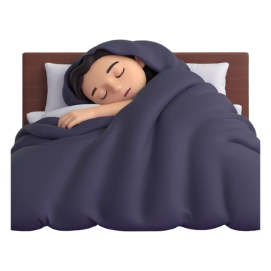 someone sleeping under the covers on a bed, face hidden sticker