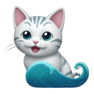 sea-Wave-cat sticker