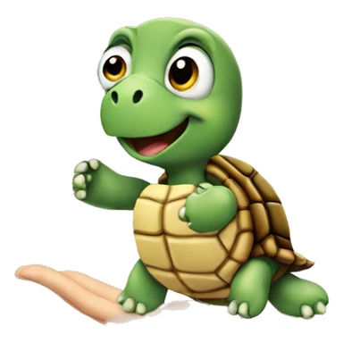 Turtle holding okay sticker