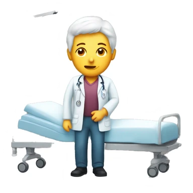 Patient dans un lit sticker