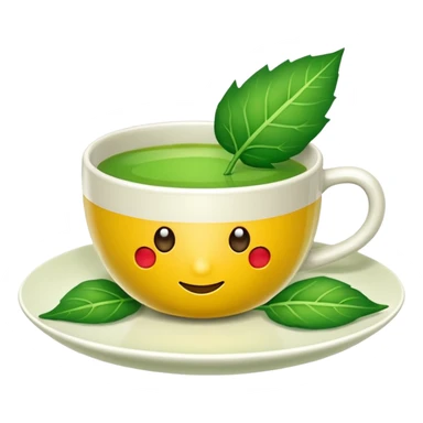 Te  - taza blanca con una hoja a un lado del plato- No dentro sticker